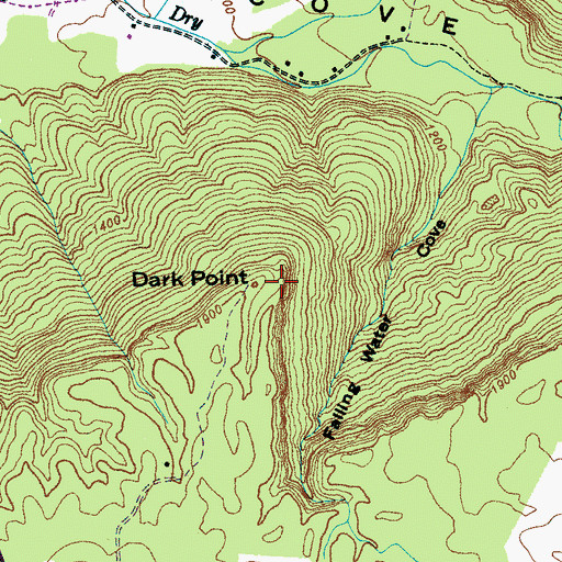 Topographic Map of Duck Point, TN