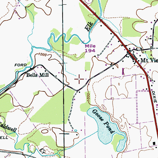 Topographic Map of Duck Pond, TN