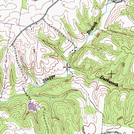 Topographic Map of Duckworth Branch, TN