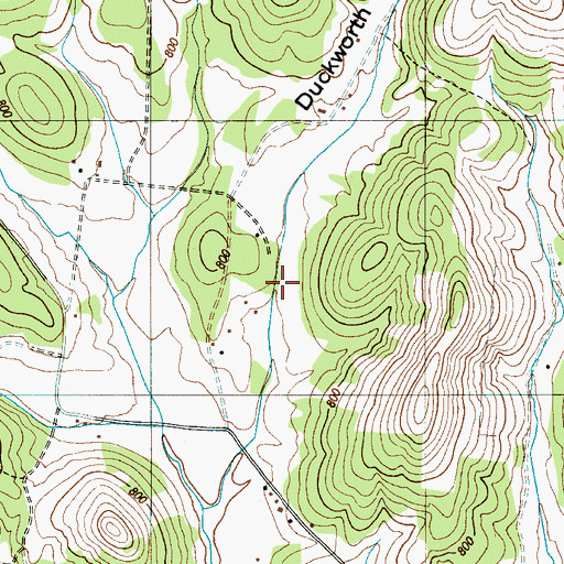 Topographic Map of Duckworth Hollow, TN