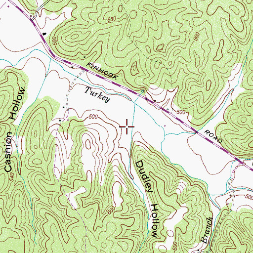Topographic Map of Dudley Hollow, TN