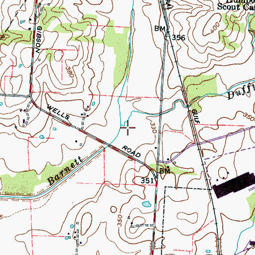Topographic Map of Duffy Branch, TN