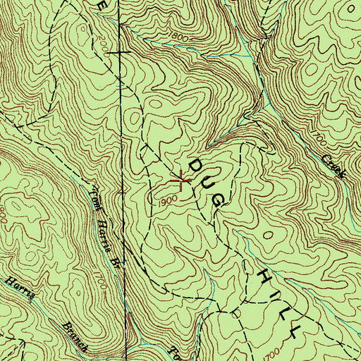 Topographic Map of Dug Hill Ridge, TN