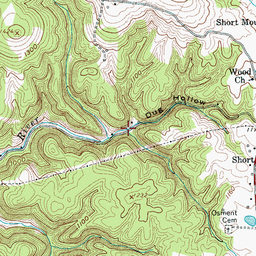 Topographic Map of Dug Hollow, TN