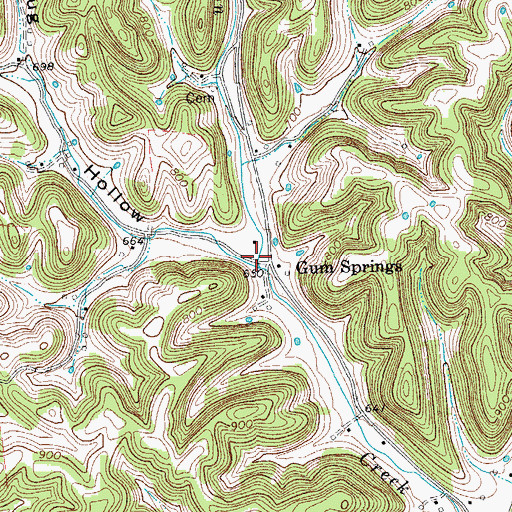 Topographic Map of Dug Hollow, TN