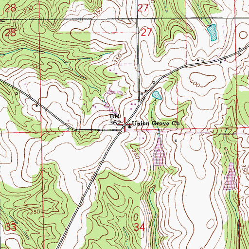 Topographic Map of Union Grove Church, AL
