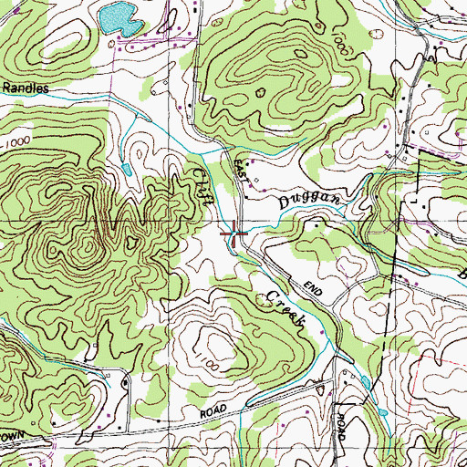 Topographic Map of Duggan Branch, TN