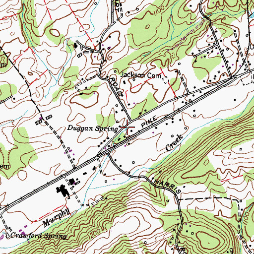 Topographic Map of Duggan Spring, TN