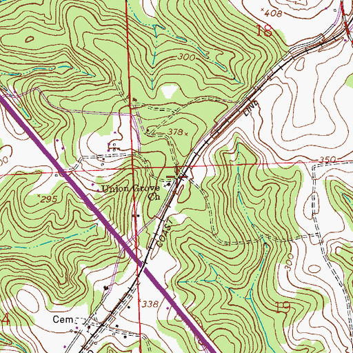 Topographic Map of Union Grove Church, AL