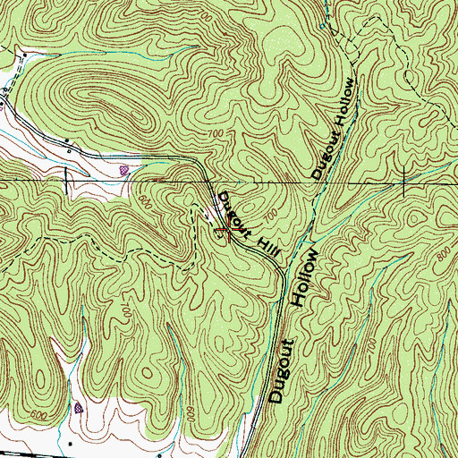 Topographic Map of Dugout Hill, TN