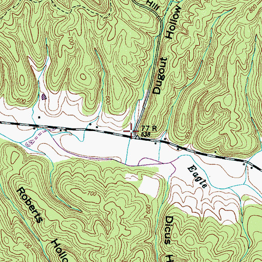 Topographic Map of Dugout Hollow, TN