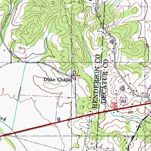 Topographic Map of Duke Chapel, TN