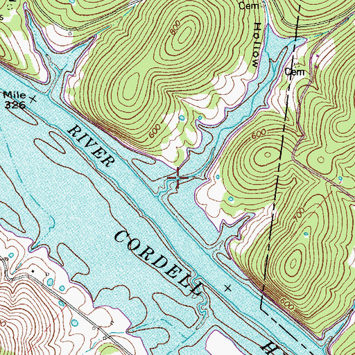 Topographic Map of Duke Hollow, TN