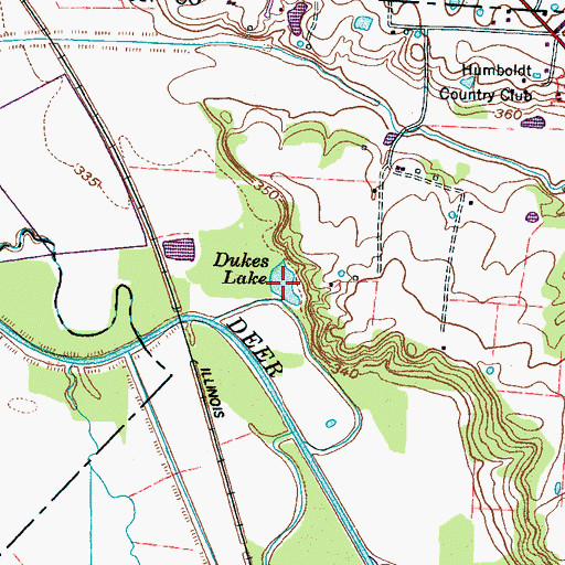 Topographic Map of Dukes Lake, TN