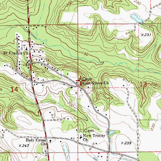 Topographic Map of Union Grove Church, AL