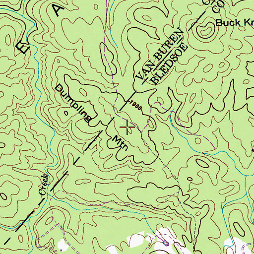 Topographic Map of Dumpling Mountain, TN