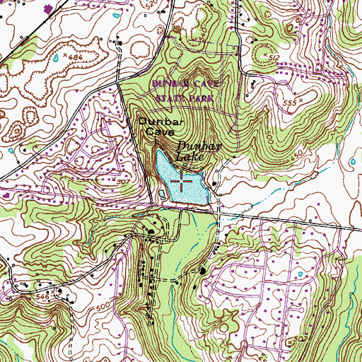 Topographic Map of Dunbar Lake, TN