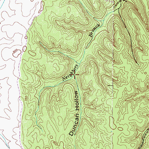 Topographic Map of Duncan Hollow, TN