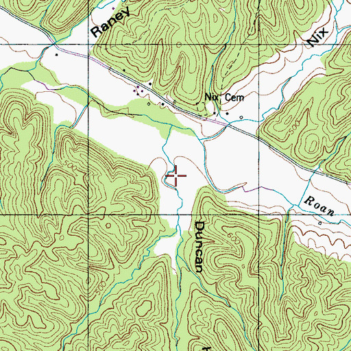 Topographic Map of Duncan Hollow, TN