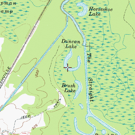Topographic Map of Duncan Lake, TN