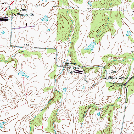 Topographic Map of Dungan Cemetery, TN