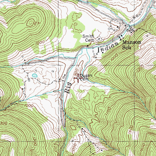 Topographic Map of Dungan Cemetery, TN