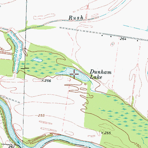Topographic Map of Dunham Lake, TN