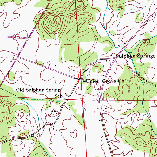 Topographic Map of Union Grove Cumberland Methodist Church, AL