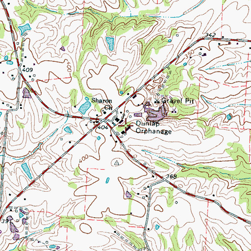 Topographic Map of Dunlap Orphanage, TN