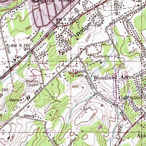 Topographic Map of Dunn Cemetery, TN