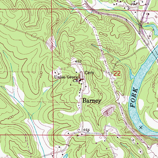 Topographic Map of Union Grove Church, AL