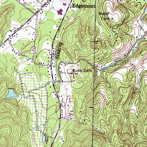 Topographic Map of Dunn Cemetery, TN