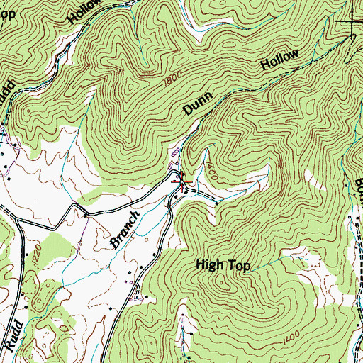 Topographic Map of Dunn Hollow, TN