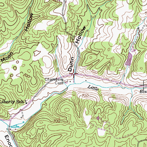 Topographic Map of Dunn Hollow, TN