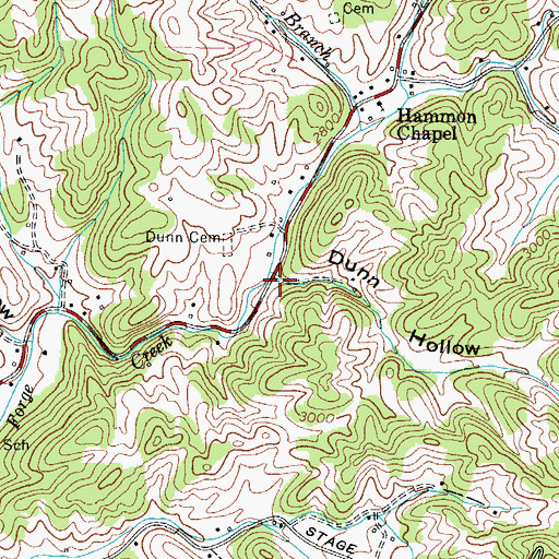 Topographic Map of Dunn Hollow, TN