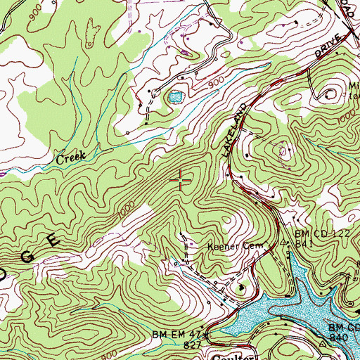 Topographic Map of Dunn Ridge, TN