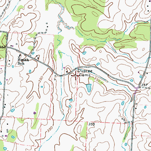 Topographic Map of Dupree Cemeteries, TN
