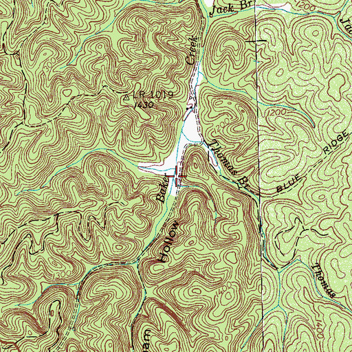 Topographic Map of Durham Hollow, TN