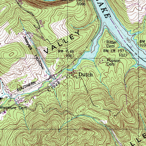 Topographic Map of Dutch, TN