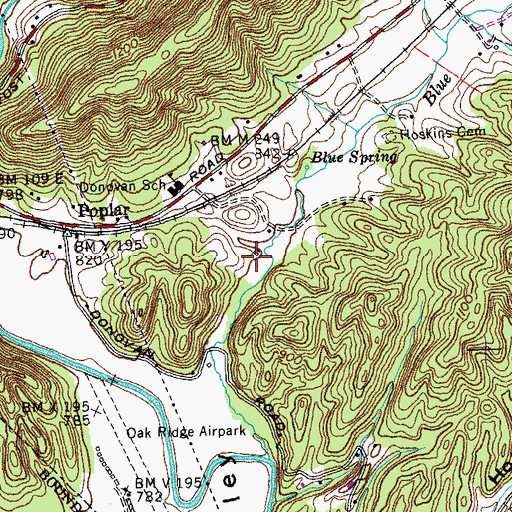 Topographic Map of Dutch Valley, TN