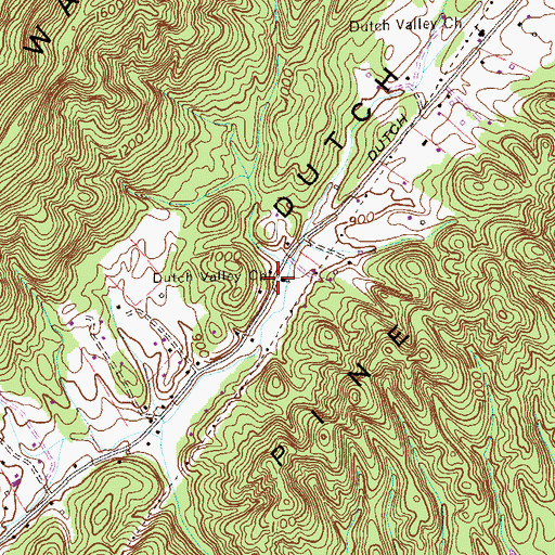 Topographic Map of Dutch Valley Church, TN