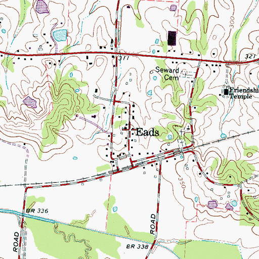 Topographic Map of Eads, TN