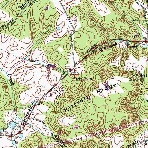 Topographic Map of Eads Cemetery, TN