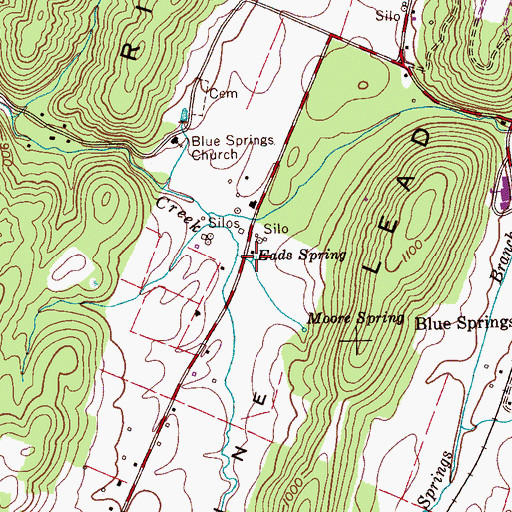Topographic Map of Eads Spring, TN