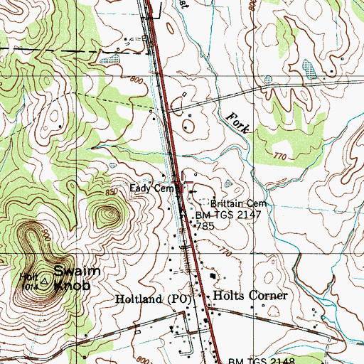 Topographic Map of Eady Cemetery, TN