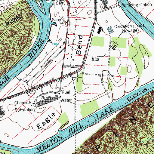 Topographic Map of Eagle Bend, TN