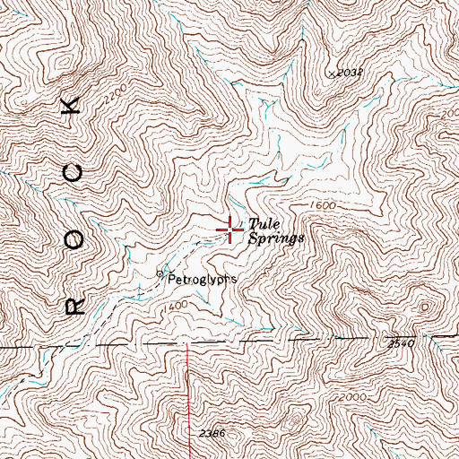 Topographic Map of Tule Springs, AZ