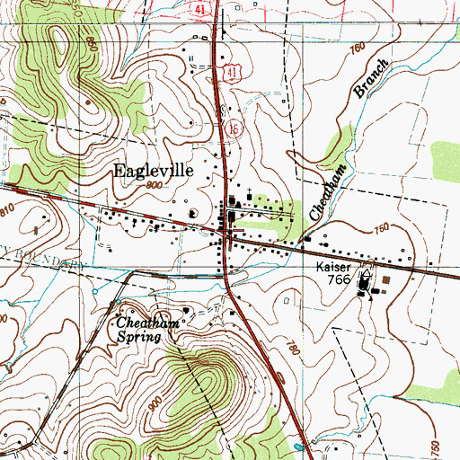 Topographic Map of Eagleville, TN