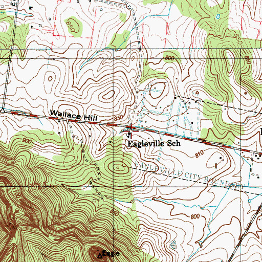 Topographic Map of Eagleville School, TN