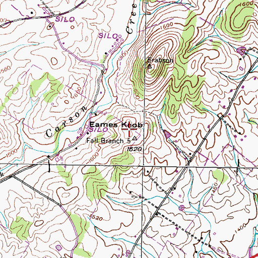 Topographic Map of Eames Knob, TN